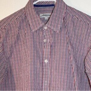 EUC Jeremy Argyle Men's Red and Blue Plaid Button Down Shirt size medium‎